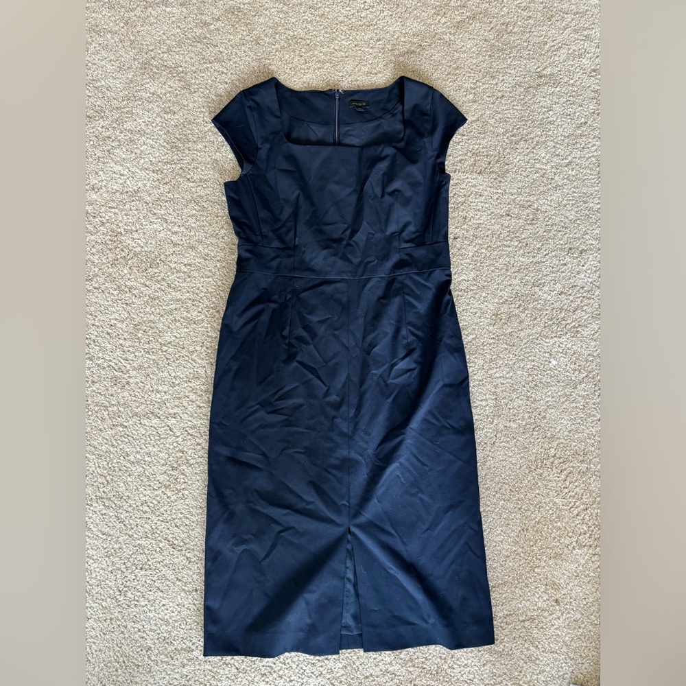 Navy Ann Taylor Dress front split